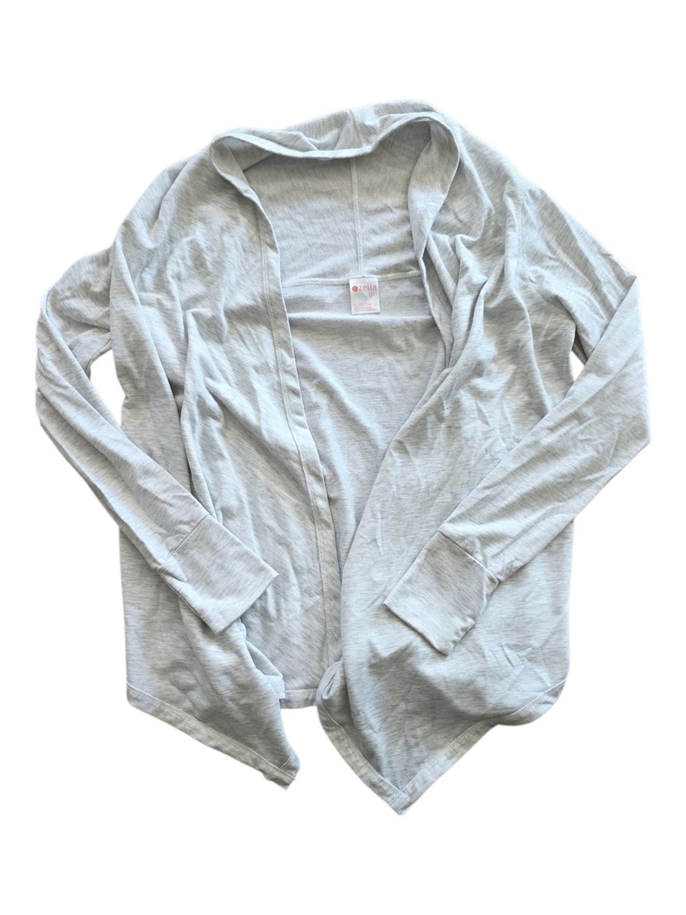 Zella Girl Cozy Light Gray Open-Front Cardigan Teen XL